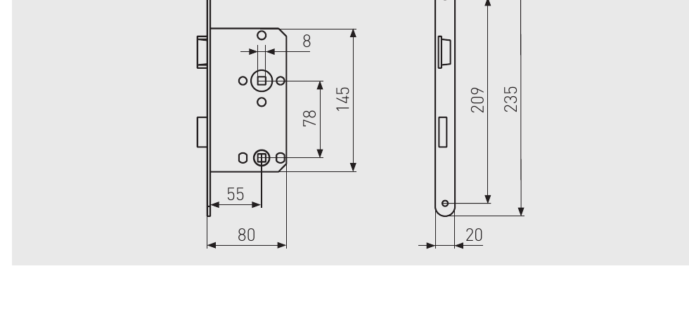 Technische Zeichnung ABUS ES WC runder Stulp