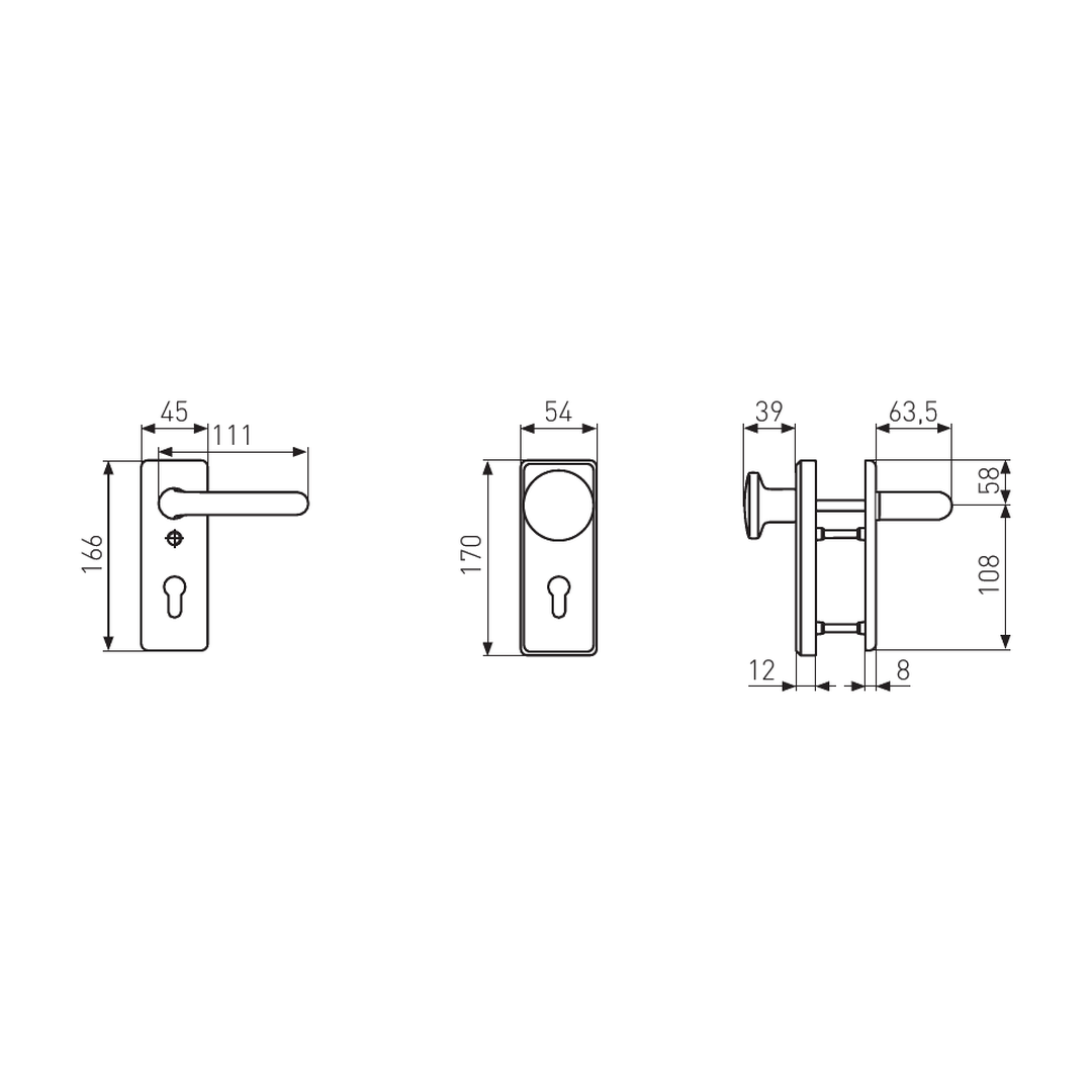 Technische Zeichnung ABUS KKT512FS mit Maßen