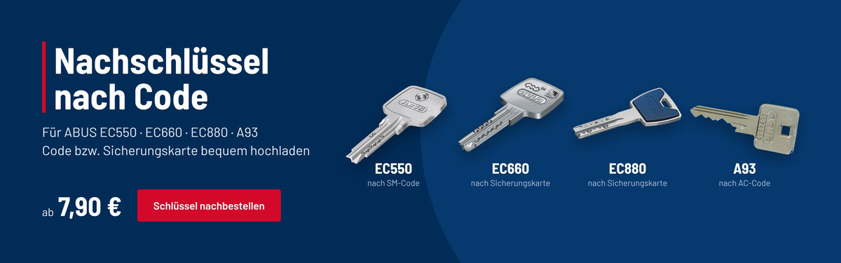 Nachschlüssel nach Code für ABUS EC550, EC660, EC880 und A93