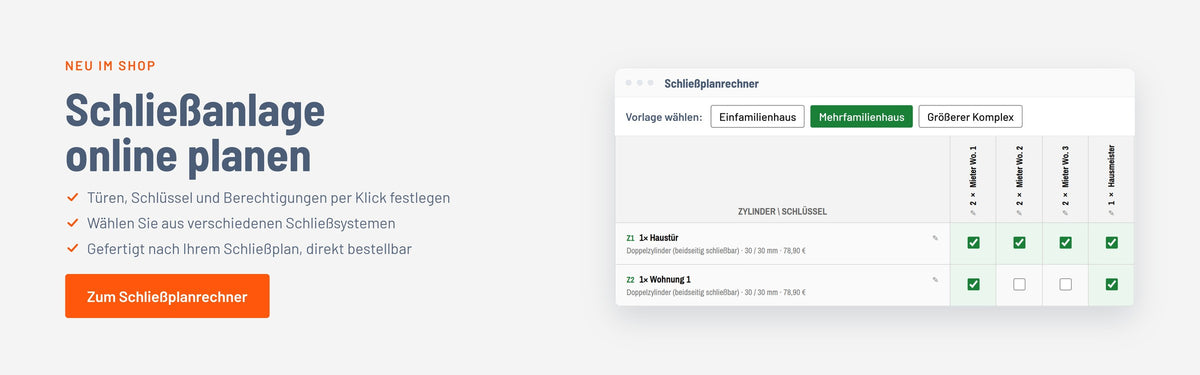 Schließplanrechner: Schließanlage online planen