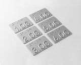 Taktiles Handlaufschild flach Aluminium silber, Geschossangaben, DIN 32986