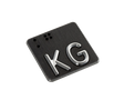 Taktiles Handlaufschild flach Aluminium schwarz eloxiert mit silberner Schrift, freigestellt