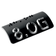 Taktiles Handlaufschild rund Aluminium schwarz eloxiert mit silberner Schrift, DIN 32986