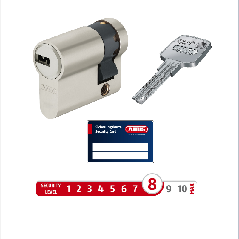 Abus EC660 Doppia Lunghezza (a/B) 35/45 Mm (C = 80mm) Con 6 Chiave, Con Scheda