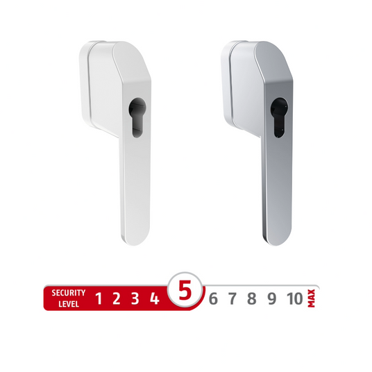 ABUS FG500 abschließbarer Fenstergriff für Profil-Halbzylinder in Weiß und Silber, Security Level 5
