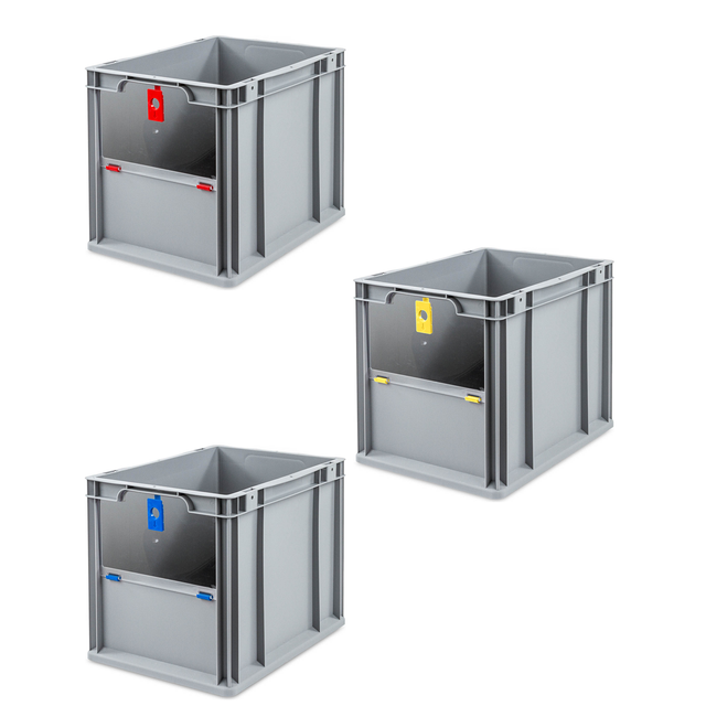 Eurobox NextGen Insight Cover 400x300x320mm – Cover in Rot, Gelb und Blau