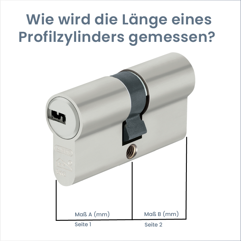 So wird die Länge eines ABUS A93 Profilzylinders gemessen – Maß A und Maß B