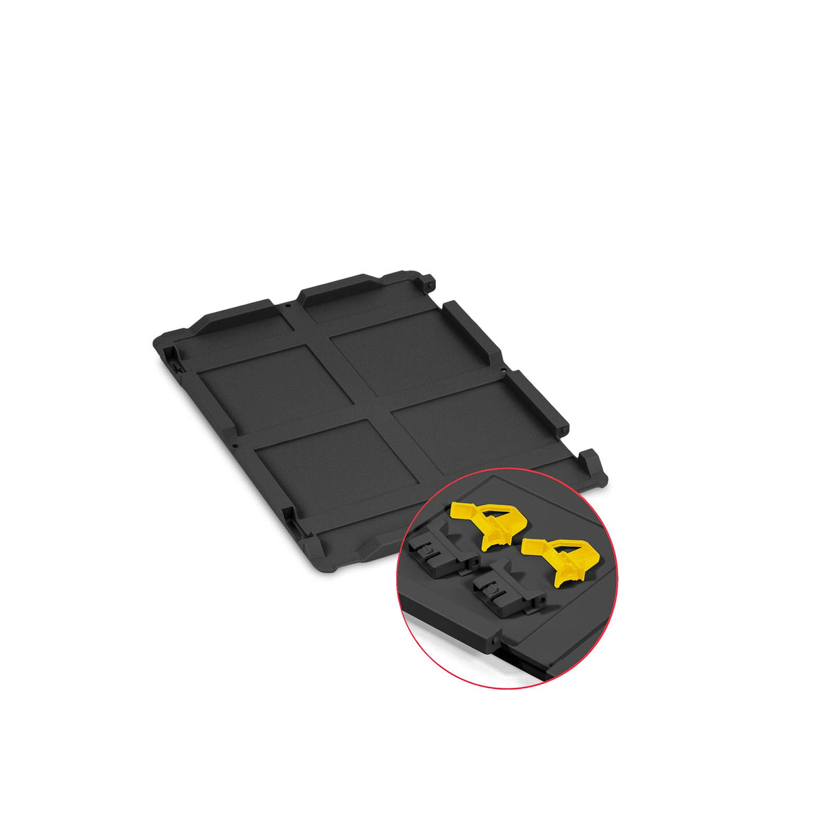 Eurobox Auflagedeckel mit Schaumstoff Anthrazit 400x300 mm – Verschlüsse gelb