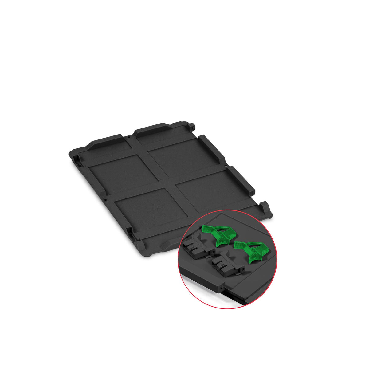 Eurobox Auflagedeckel mit Schaumstoff Anthrazit 600x400 mm – Verschlüsse grün