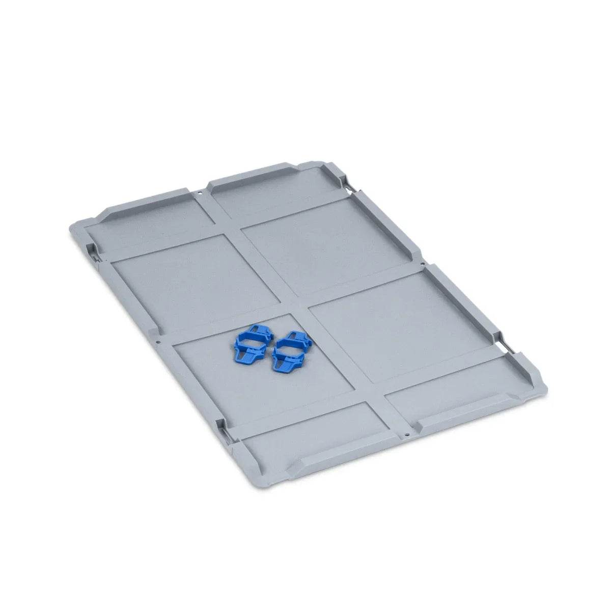 Eurobox Auflagedeckel mit Schaumstoff 400x300 mm – Verschlüsse blau