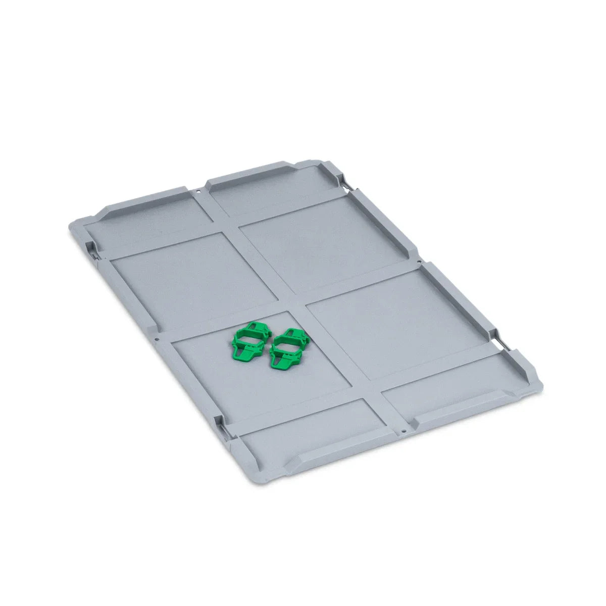 Eurobox Auflagedeckel mit Schaumstoff 400x300 mm – Verschlüsse grün