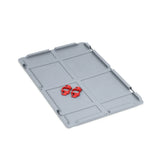 Eurobox Auflagedeckel mit Schaumstoff 600x400 mm – Verschlüsse rot