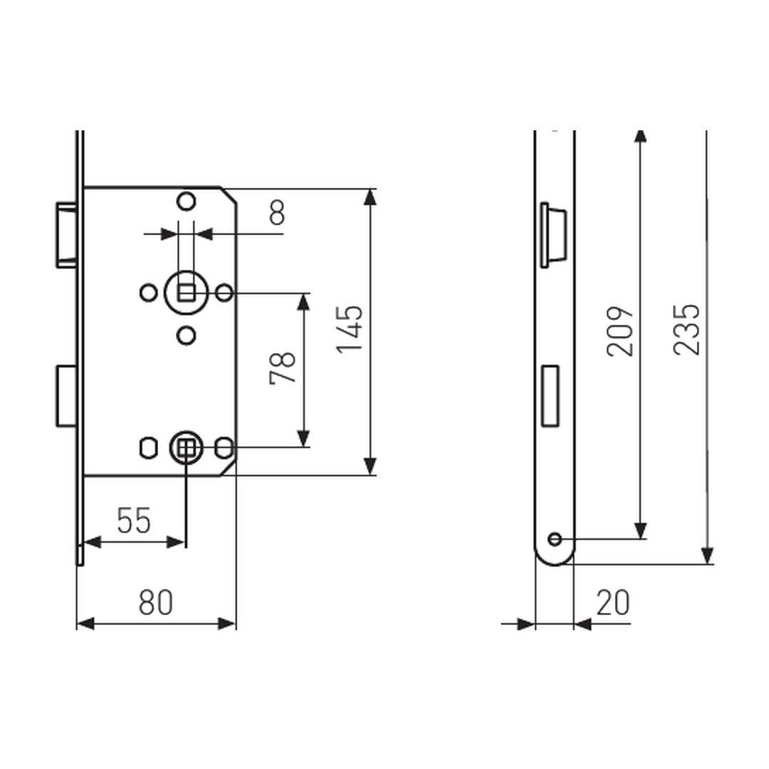 Technische Zeichnung ABUS ES WC runder Stulp